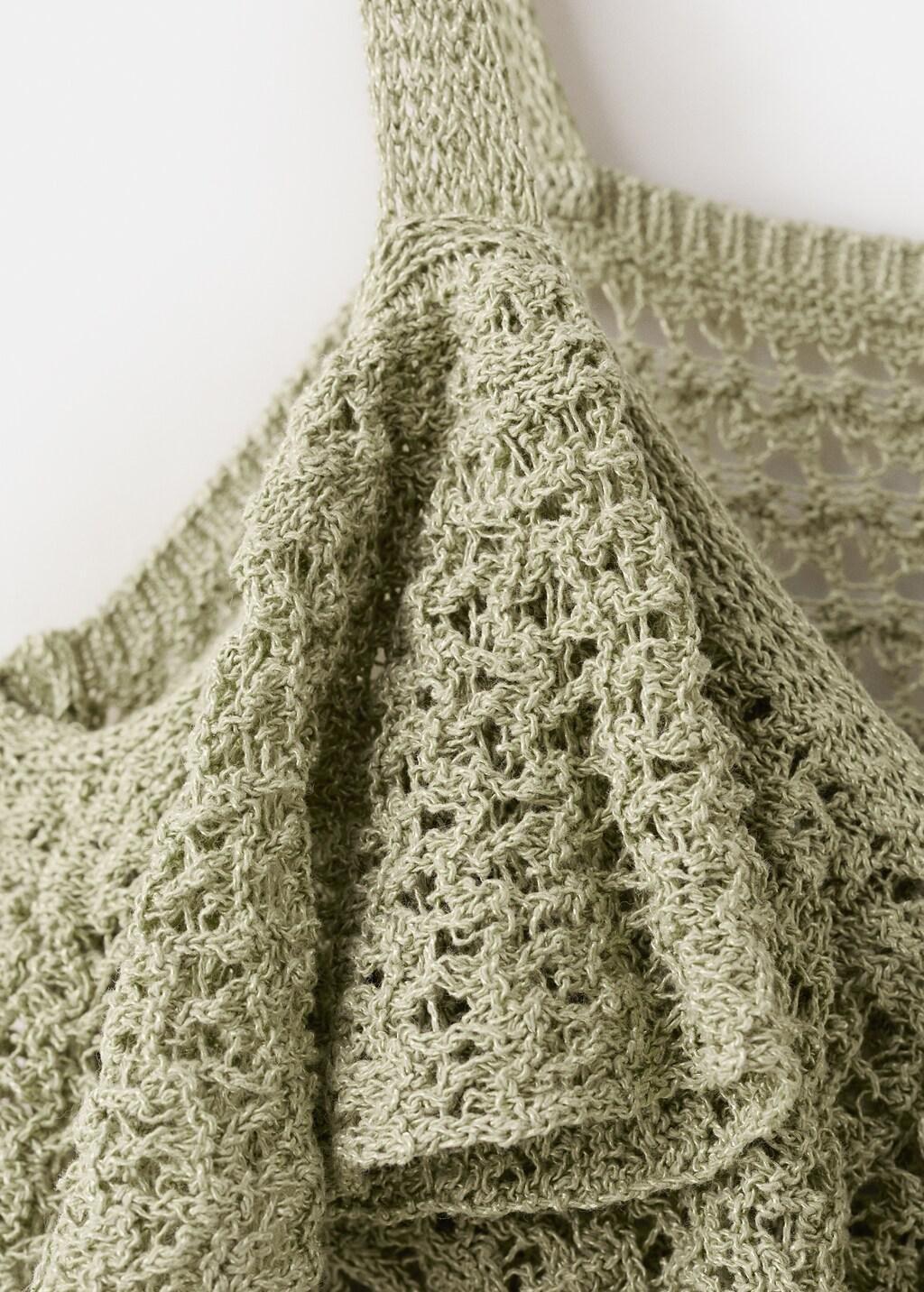 Green Ruffled Crochet Top, Green, large image number 1
