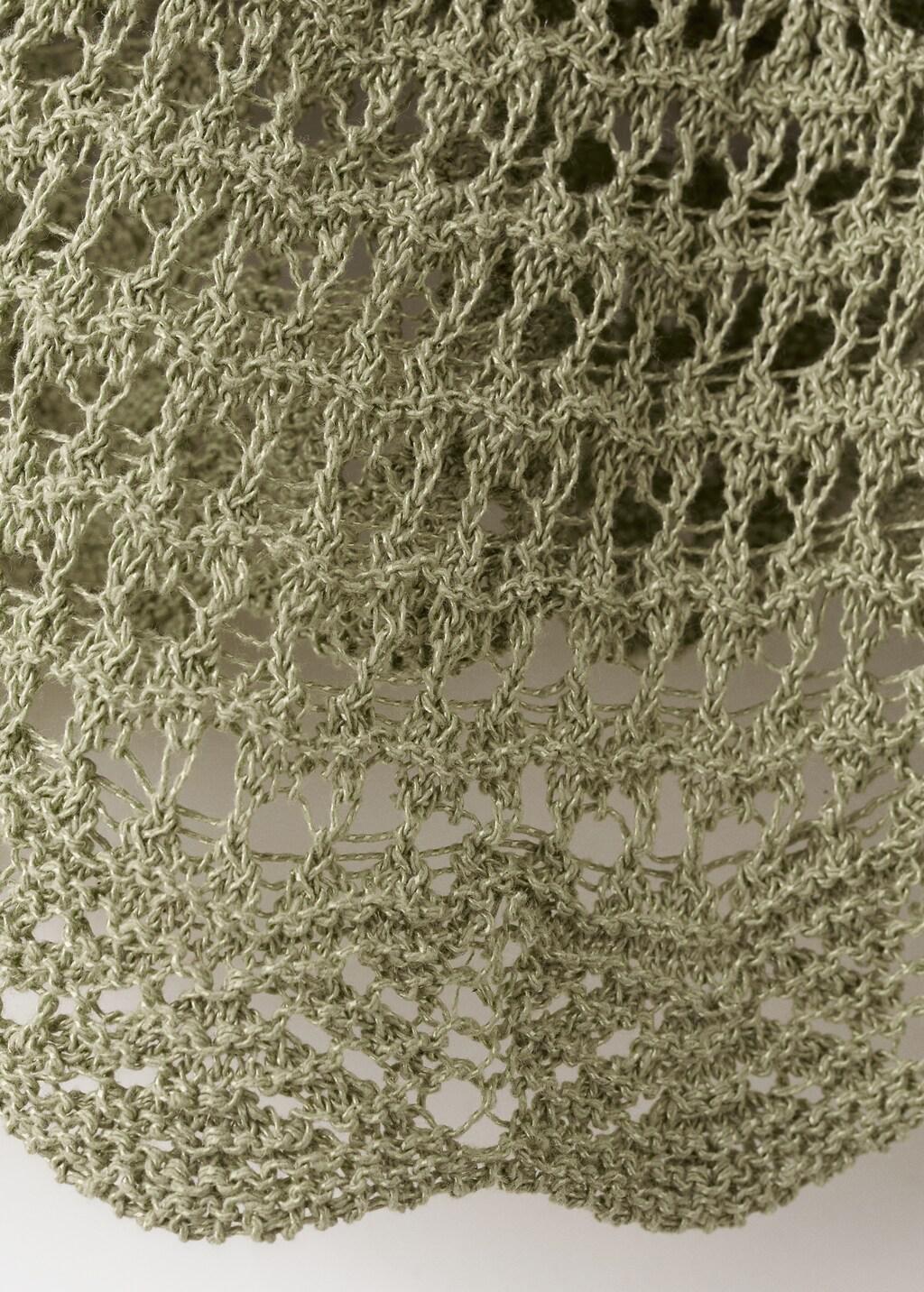 Green Ruffled Crochet Top, Green, large image number 4