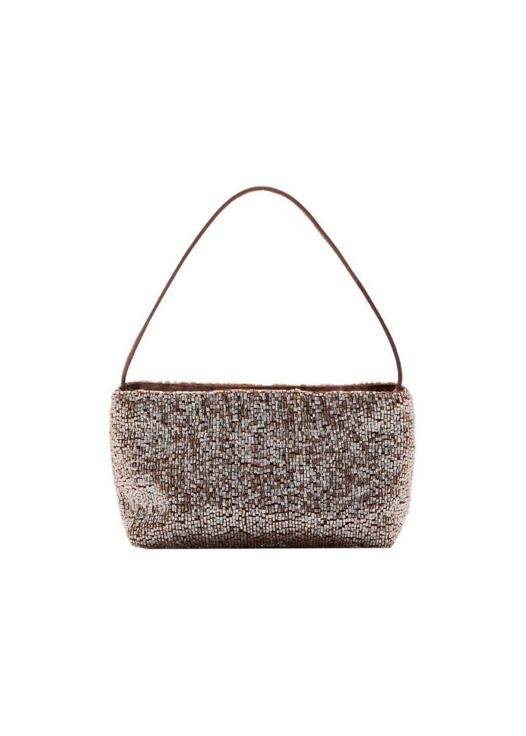 Brown Crystal Clutch Bag, Brown, large image number 3