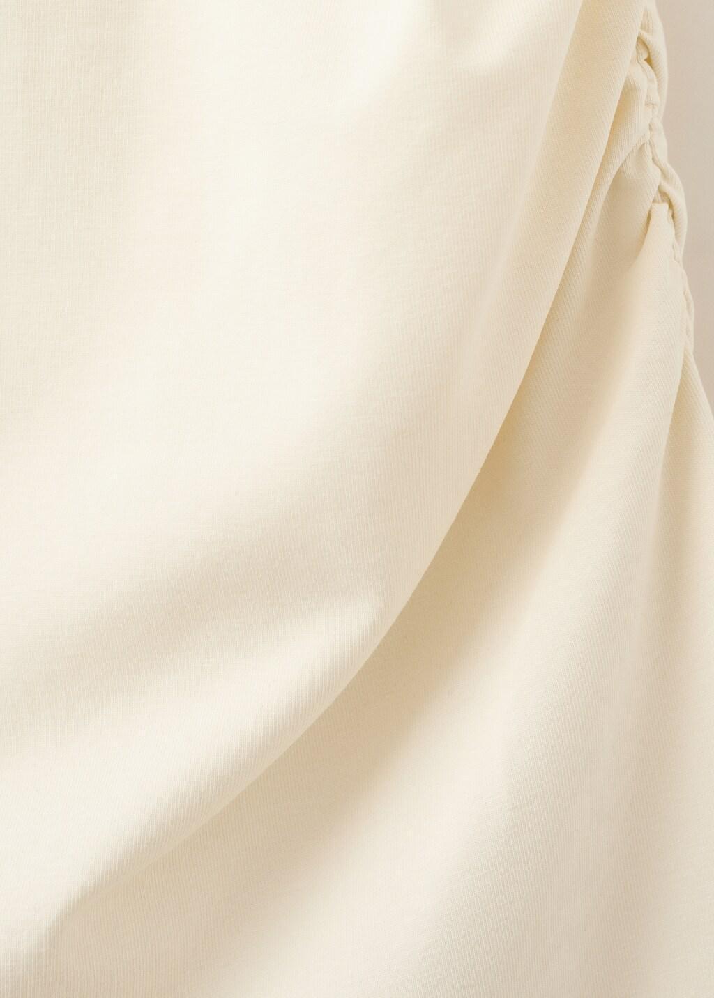 Yellow Cotton Dress With Gathered Sides, Yellow, large image number 5