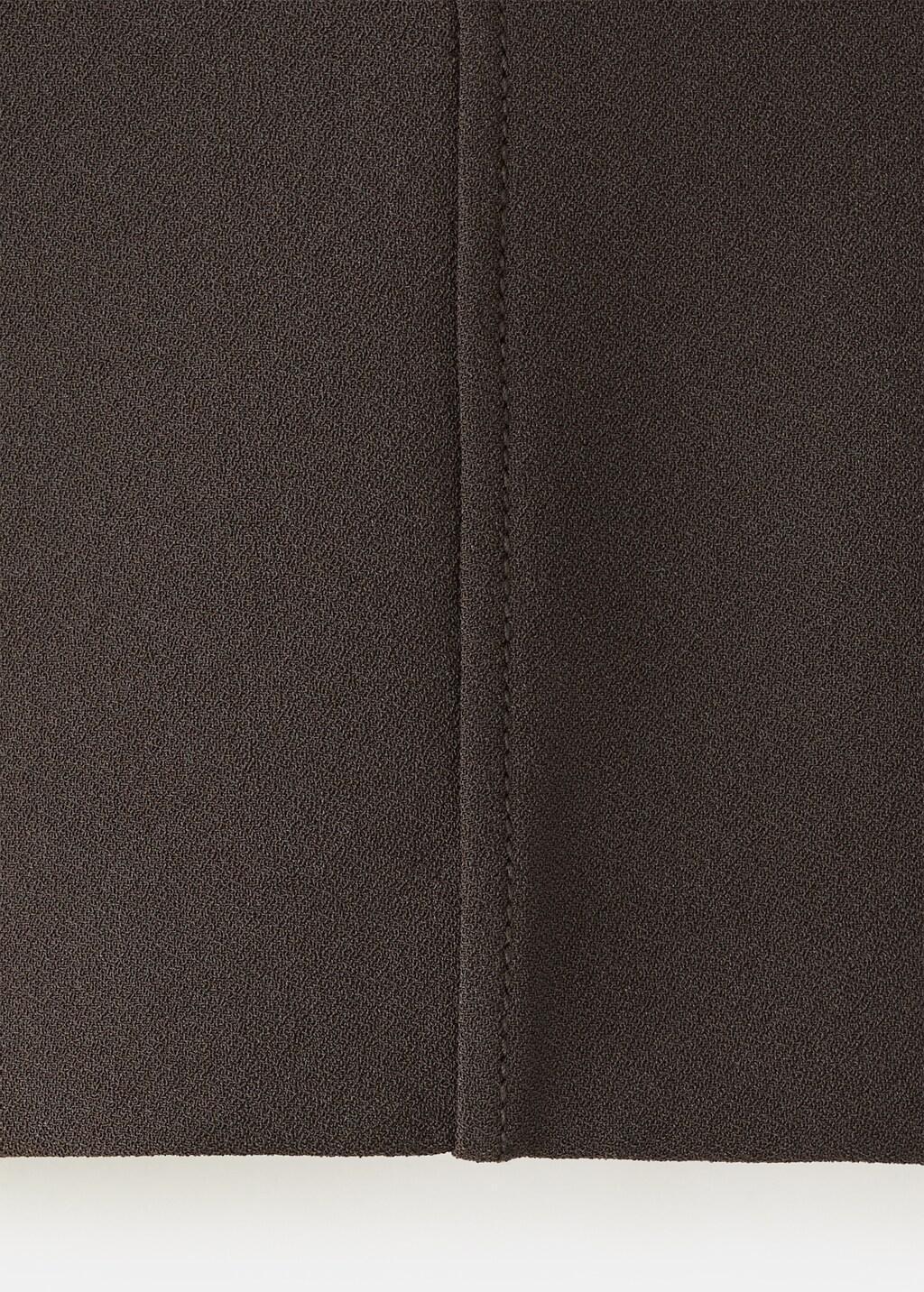 Brown High-Waisted Shorts With Seams, Dark Brown, large image number 1