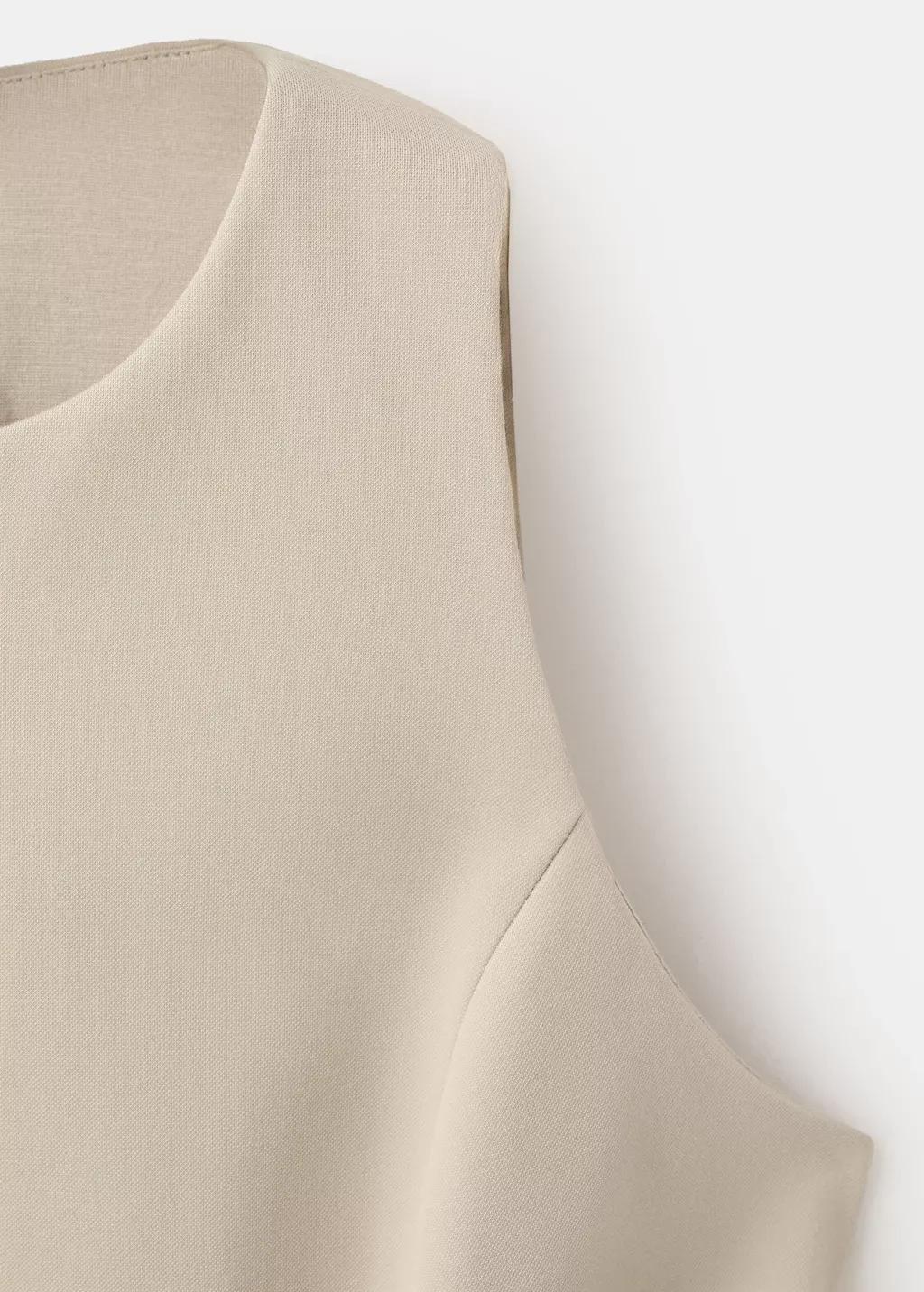 Brown Lt Pastel Zipper Fitted Waistcoat, Light Pastel Brown, large image number 5