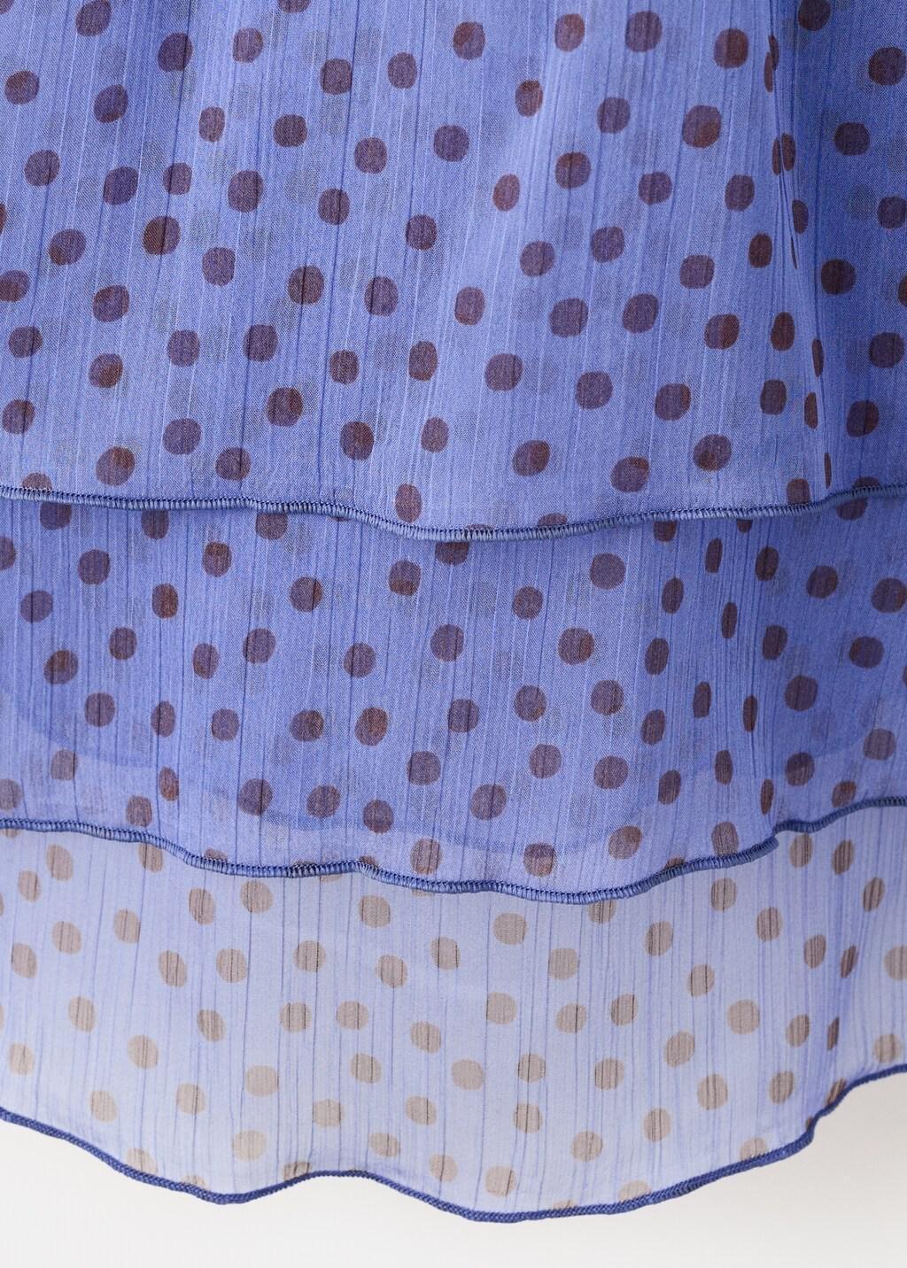 Blue Ruffles Polka Dot Blouse, Medium Blue, large image number 1