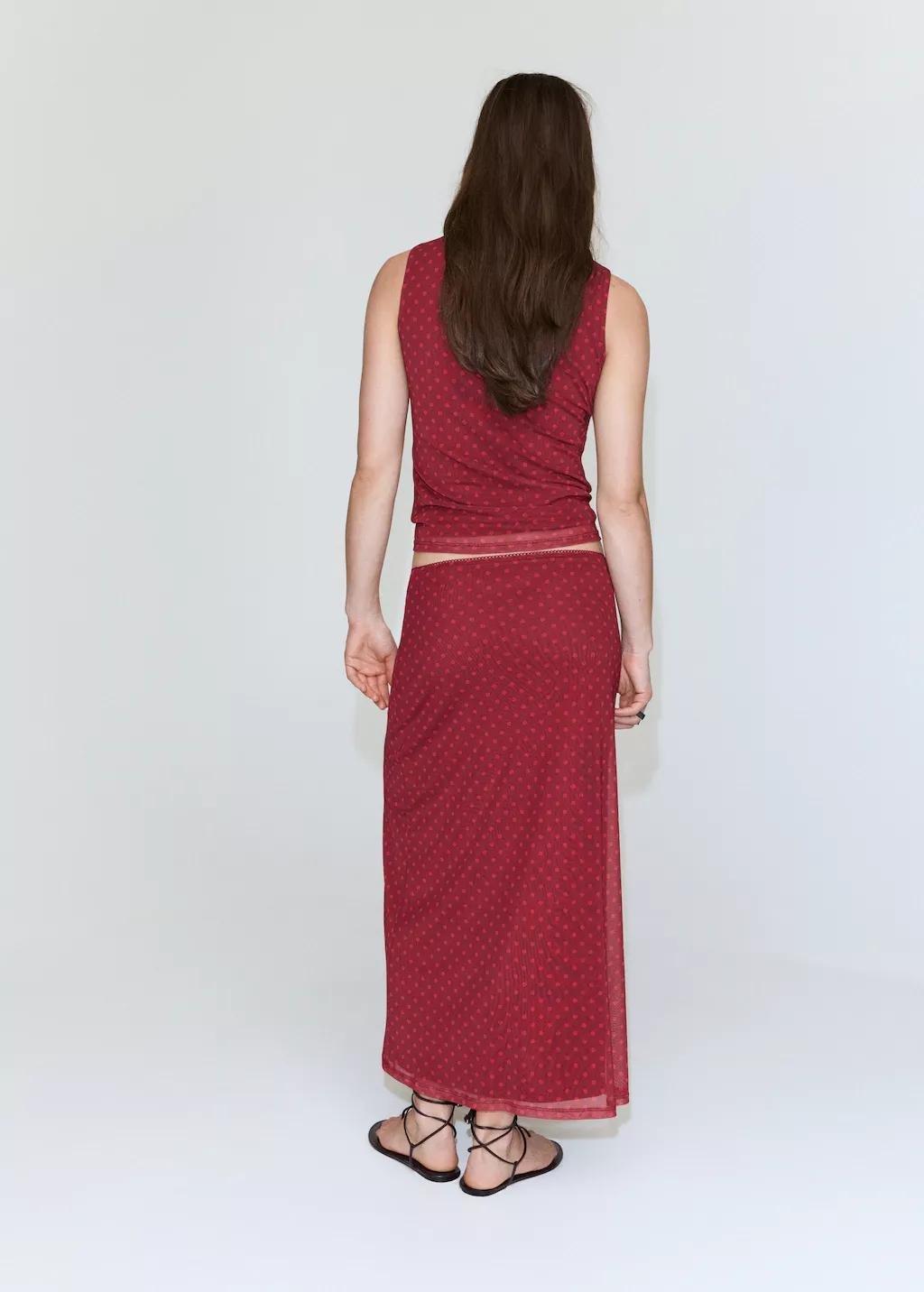 Red Polka Dot Tulle Skirt, 0201_70, medium