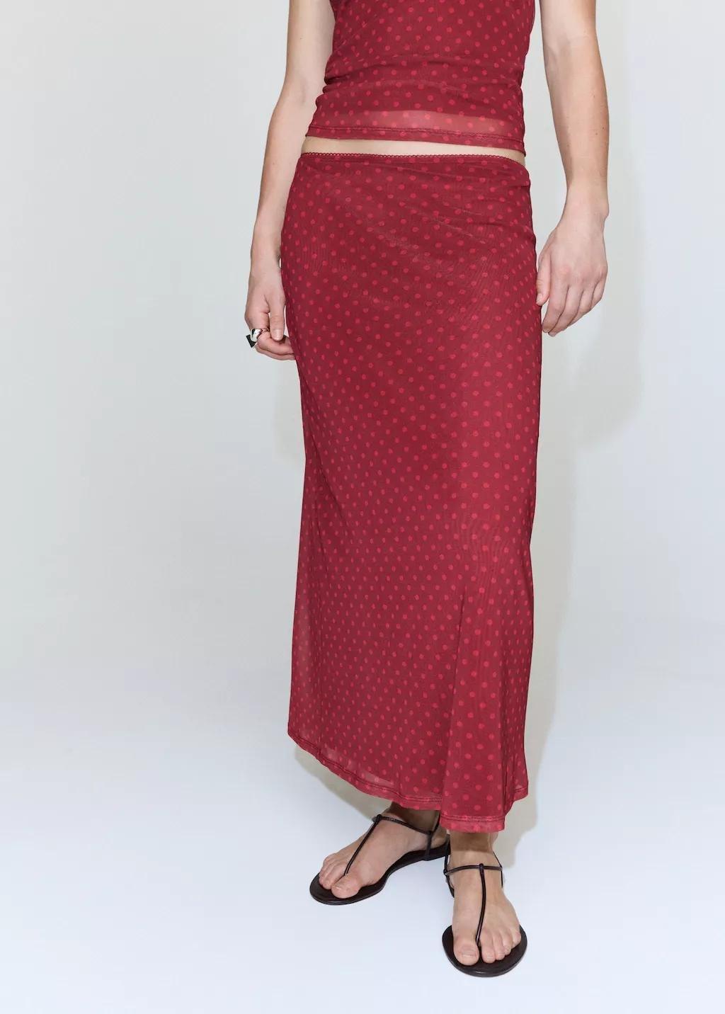 Red Polka Dot Tulle Skirt, 0201_70, large image number 3