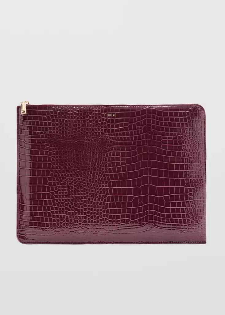Burgundy Shiny Coco Laptop Sleeve, , large image number 0