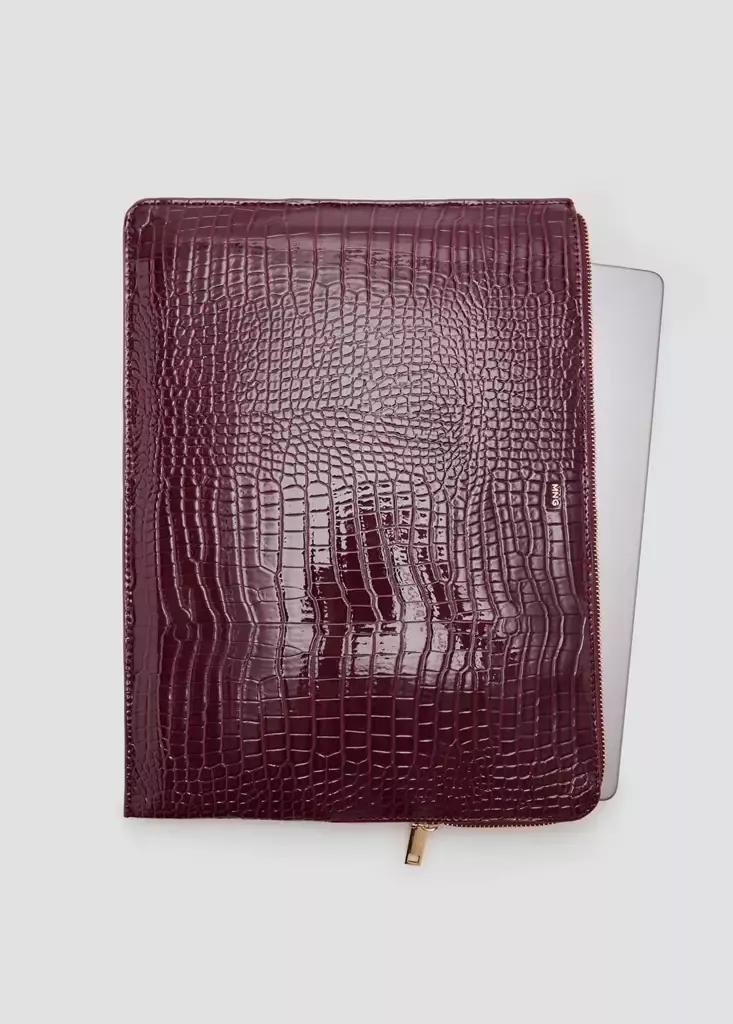 Burgundy Shiny Coco Laptop Sleeve, , large image number 3