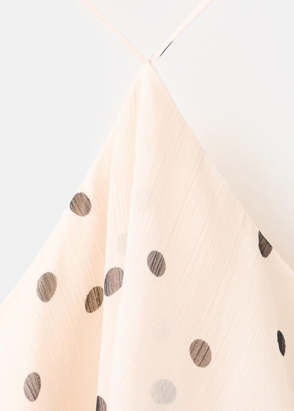 Beige Halter Polka Dot Dress, Light Beige, large image number 1