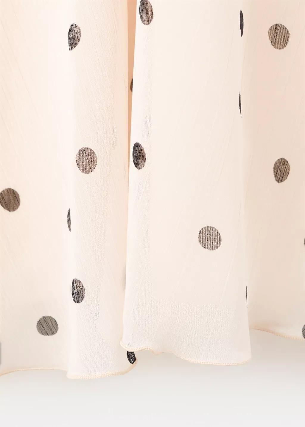Beige Halter Polka Dot Dress, Light Beige, large image number 5