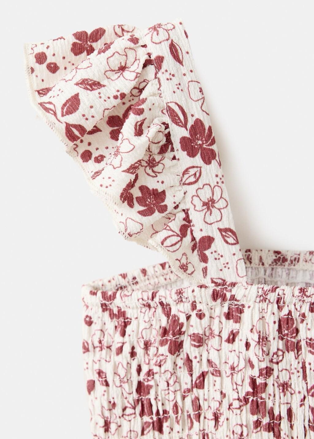 Red Floral Print Top, Kids Girl, Dark Red, large image number 1