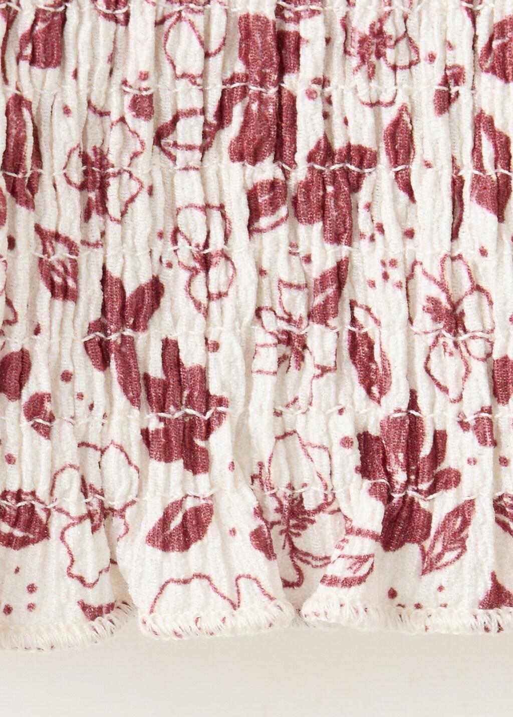 Red Floral Print Top, Kids Girl, Dark Red, large image number 3