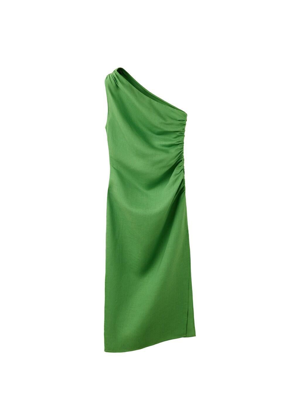 Asymmetrical Pleated Dress, Green, large image number 0