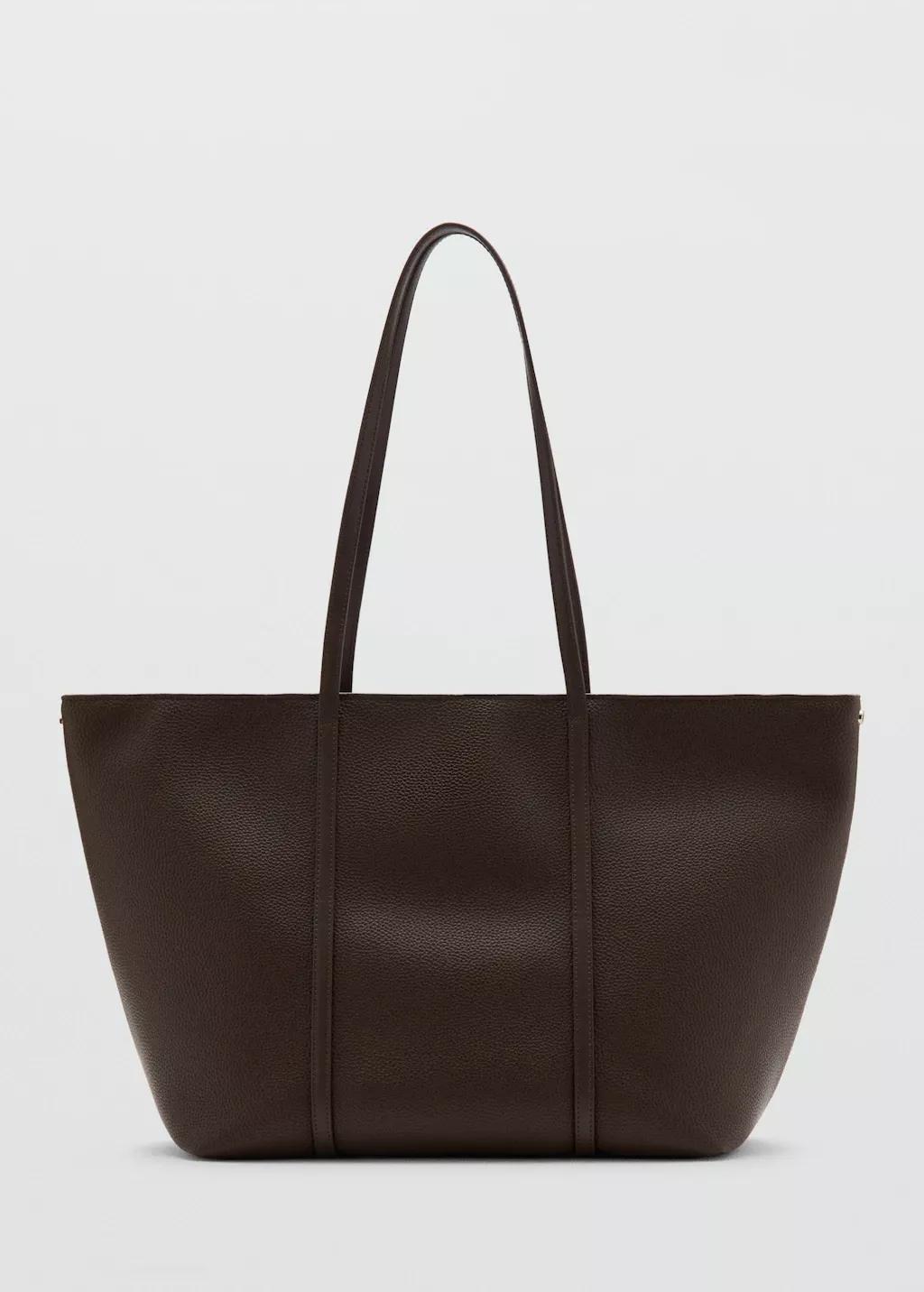 DARK BROWN Shopper bag with double handle, Dark Brown, large image number 3