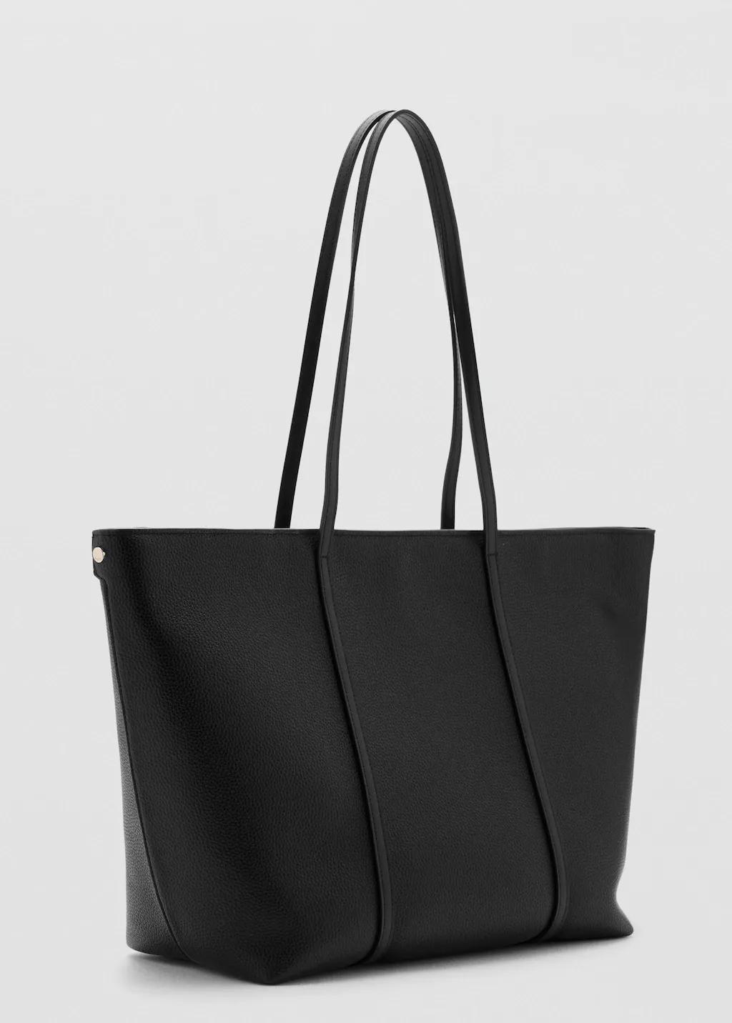 BLACK Shopper bag with double handle, Black, medium