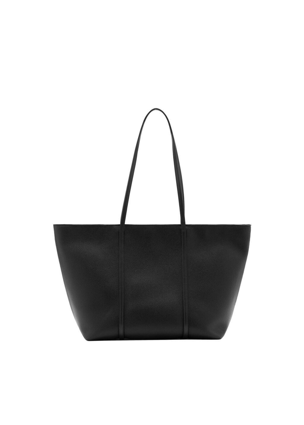 BLACK Shopper bag with double handle, Black, medium