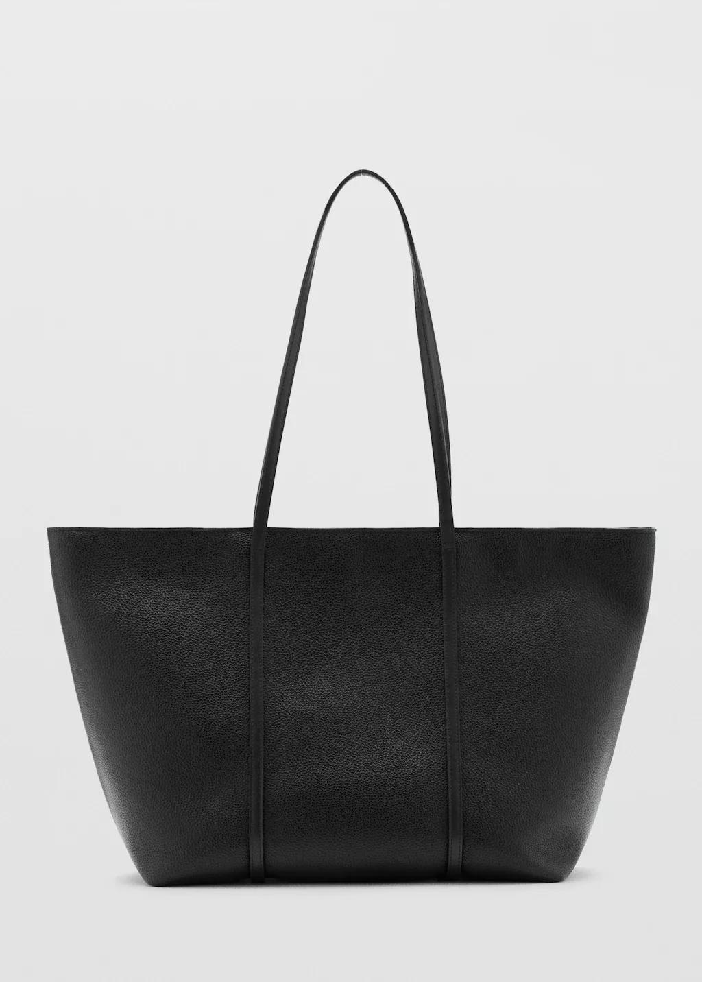 BLACK Shopper bag with double handle, Black, large image number 3