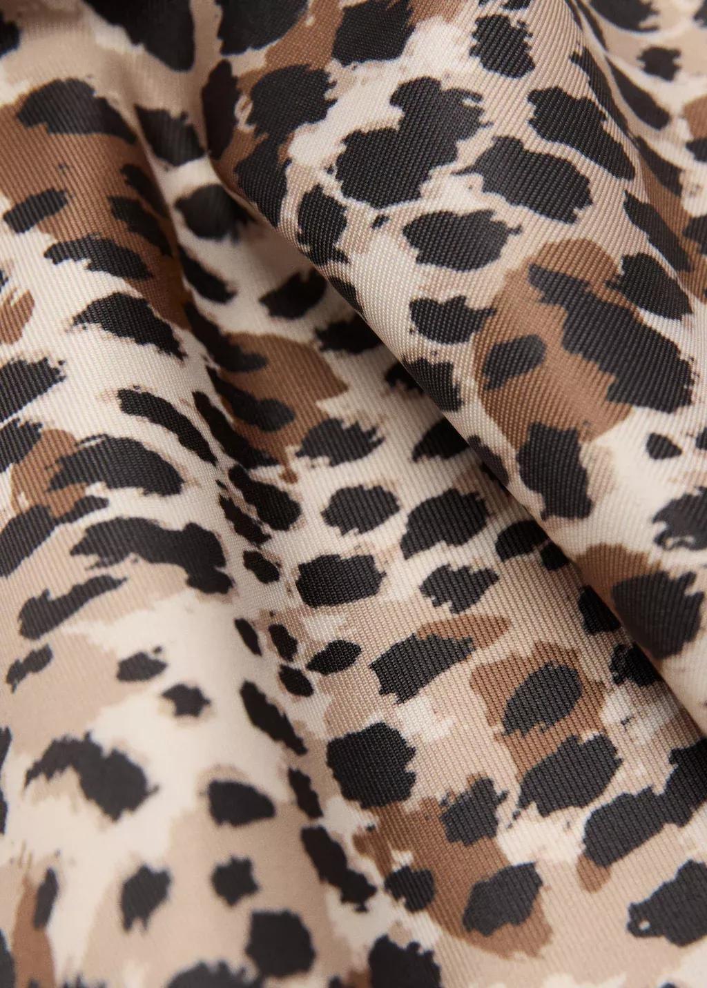 Brown Leopard Printed Scarf, Brown, large image number 0