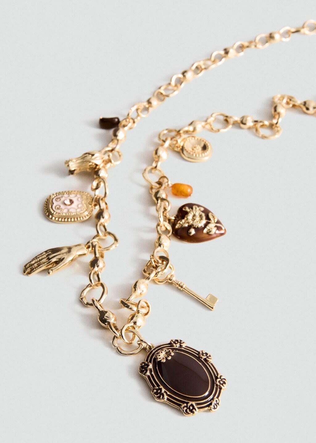 Gold Mixed Bead Necklace, Gold, large image number 0
