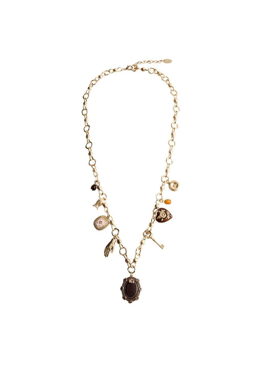 Gold Mixed Bead Necklace, Gold, medium