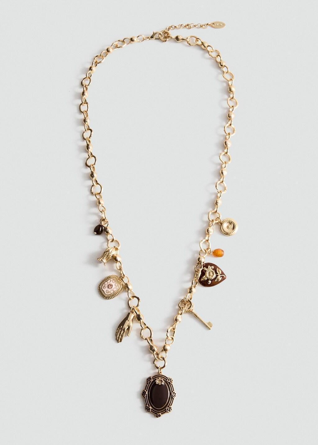 Gold Mixed Bead Necklace, Gold, large image number 3