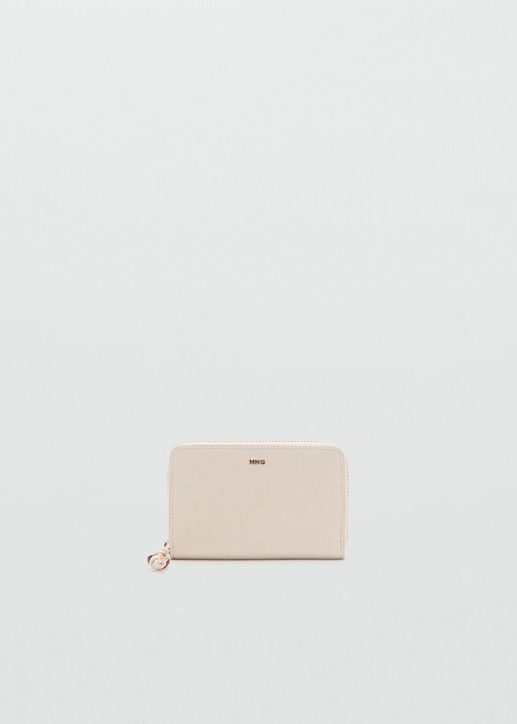 Beige Small Wallet With Saffiano Effect, Light Beige, large image number 3