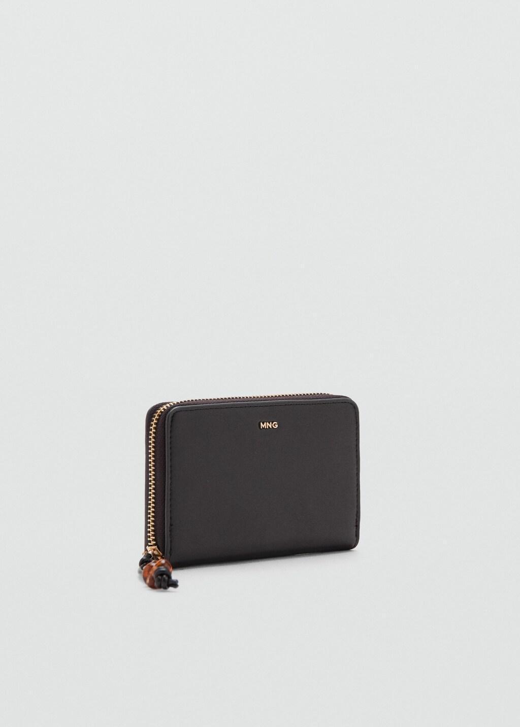 Brown Small Wallet With Saffiano Effect, Dark Brown, large image number 0