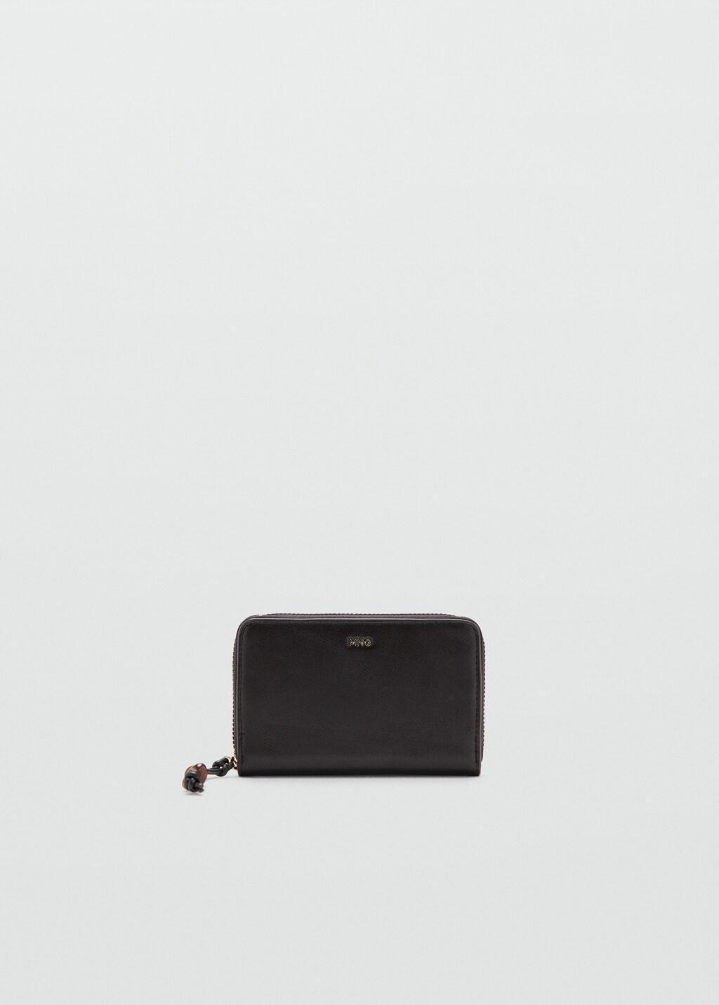 Brown Small Wallet With Saffiano Effect, Dark Brown, large image number 3
