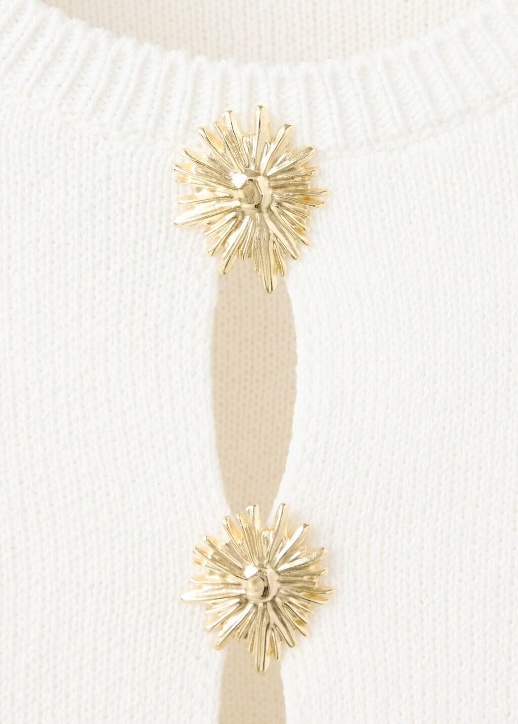 Beige Jersey With Openings And Metallic Detail, Light Beige, large image number 1