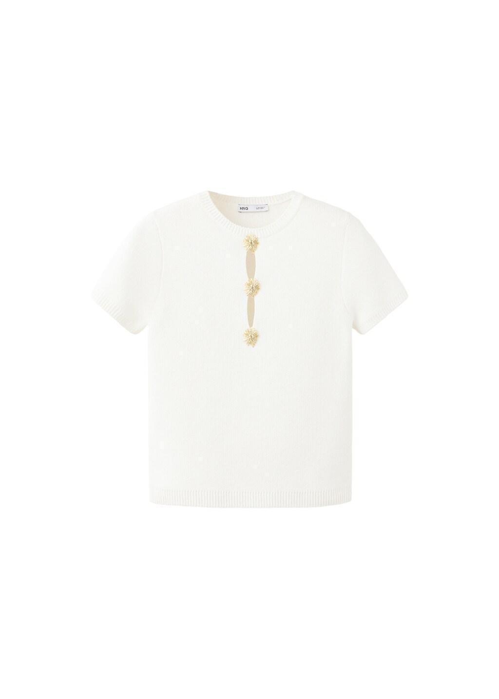Beige Jersey With Openings And Metallic Detail, Light Beige, large image number 4
