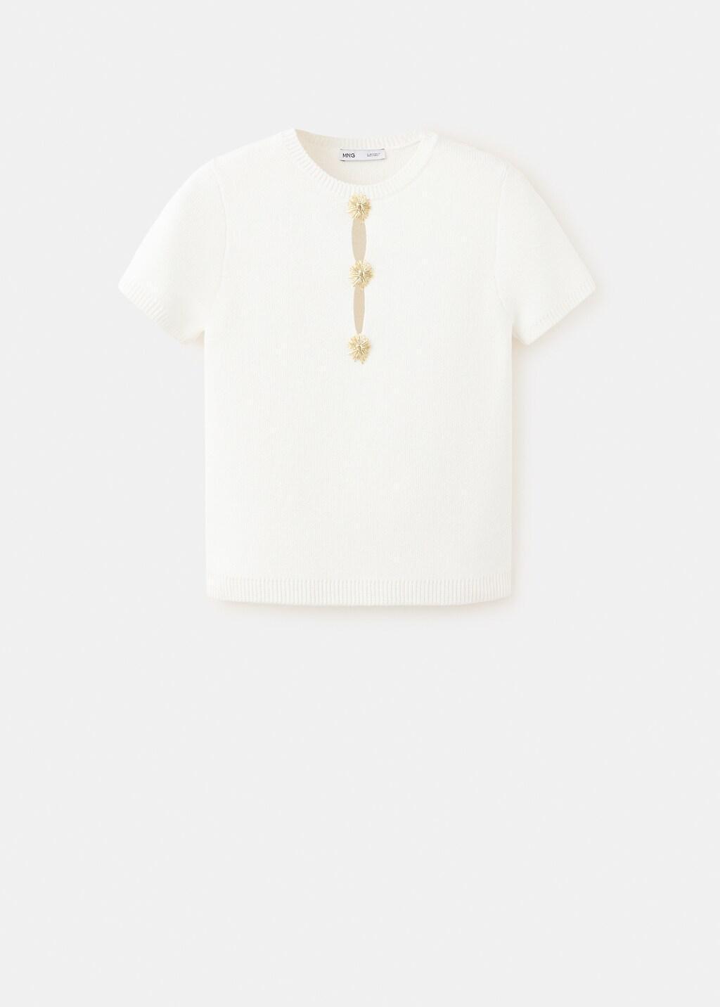 Beige Jersey With Openings And Metallic Detail, Light Beige, large image number 5