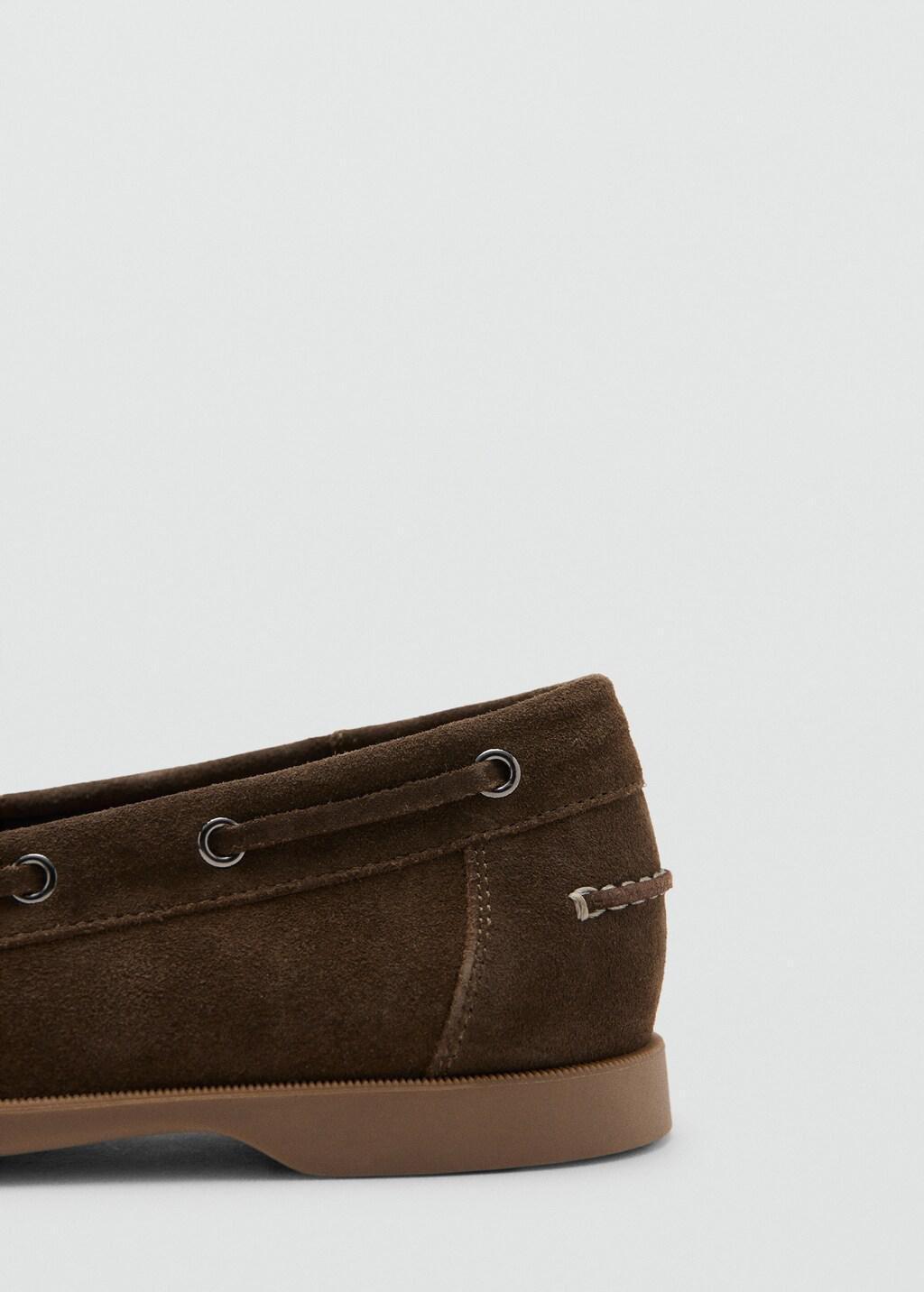 Brown Leather Nautical Shoes, Brown, large image number 1