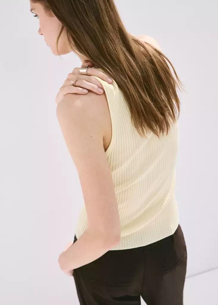 Yellow Lace Lyocell Top, Yellow, large image number 2