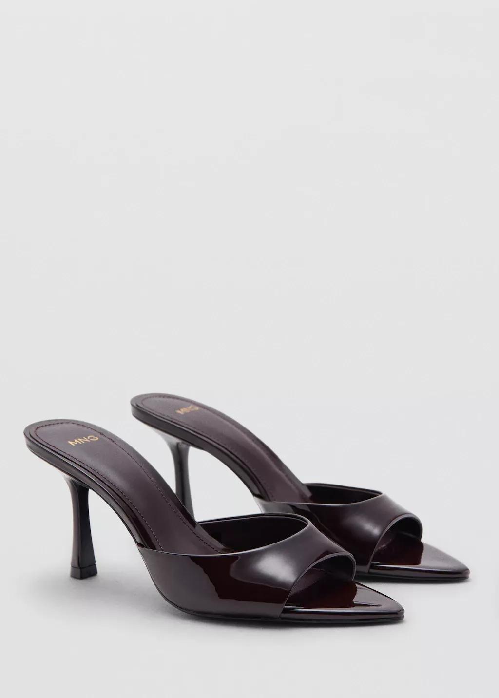 Red Patent Leather High-Heeled Sandals, Dark Red, large image number 0
