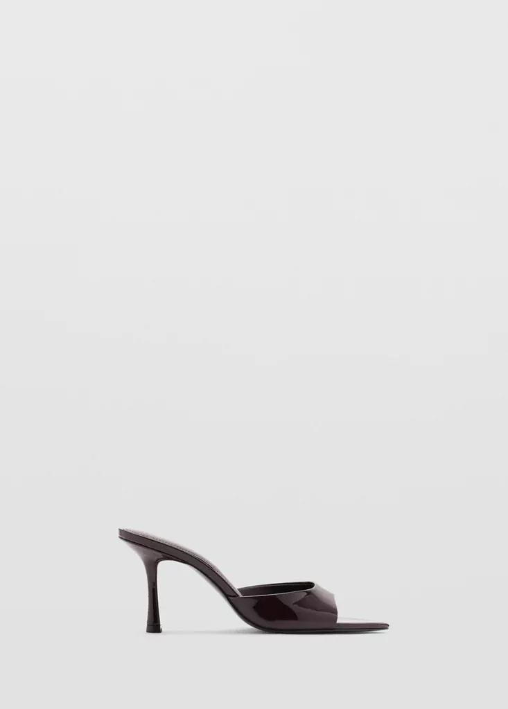 Red Patent Leather High-Heeled Sandals, Dark Red, large image number 4