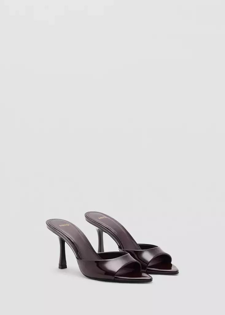 Red Patent Leather High-Heeled Sandals, Dark Red, large image number 5