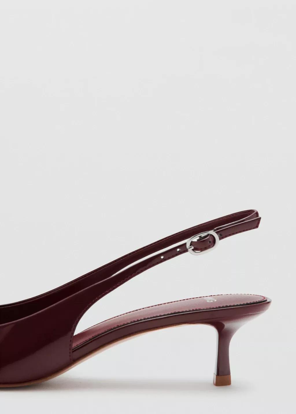 Red Kitten-Heel Patent Leather Shoes, Dark Red, medium