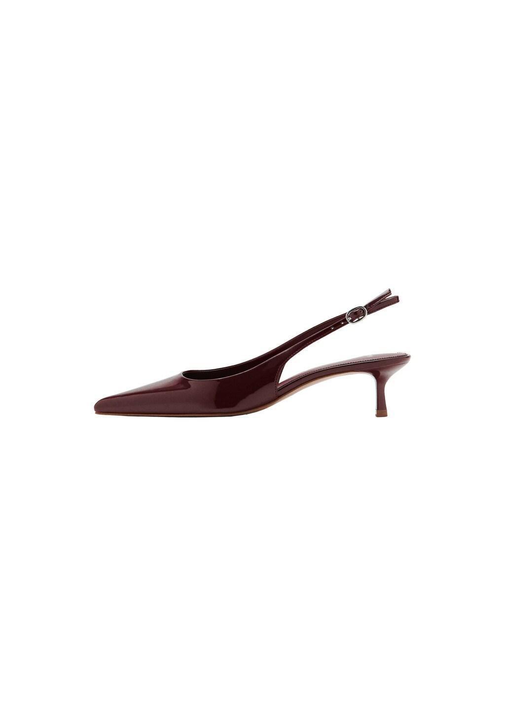 Red Kitten-Heel Patent Leather Shoes, Dark Red, large image number 2