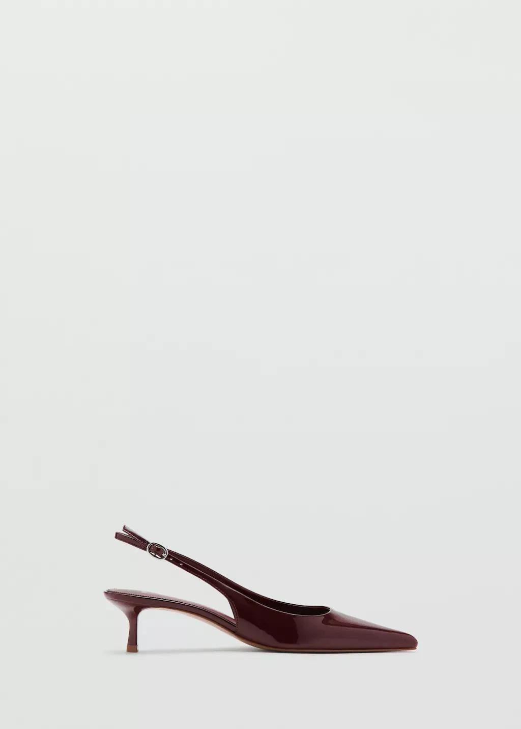 Red Kitten-Heel Patent Leather Shoes, Dark Red, large image number 3