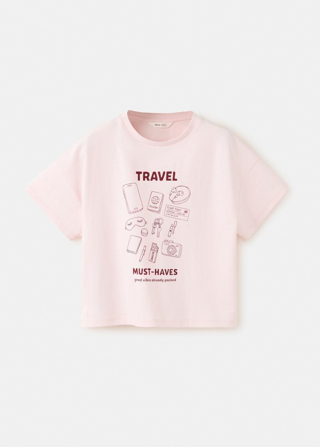 Pink Printed Cotton-Blend T-Shirt, Kids Girl, Pink, large image number 6