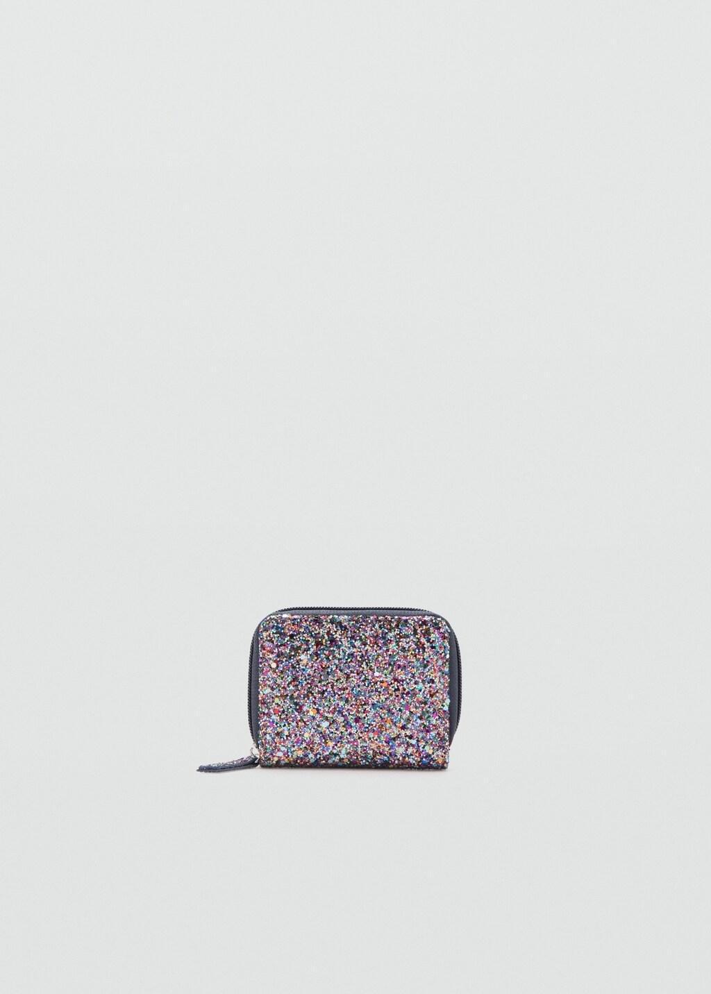 Blue Glitter Coin Purse, Kids Girl, Navy, large image number 3