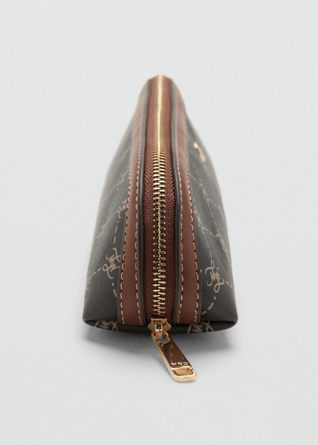 Brown Zip Case With Printed Logo, Brown, large image number 1
