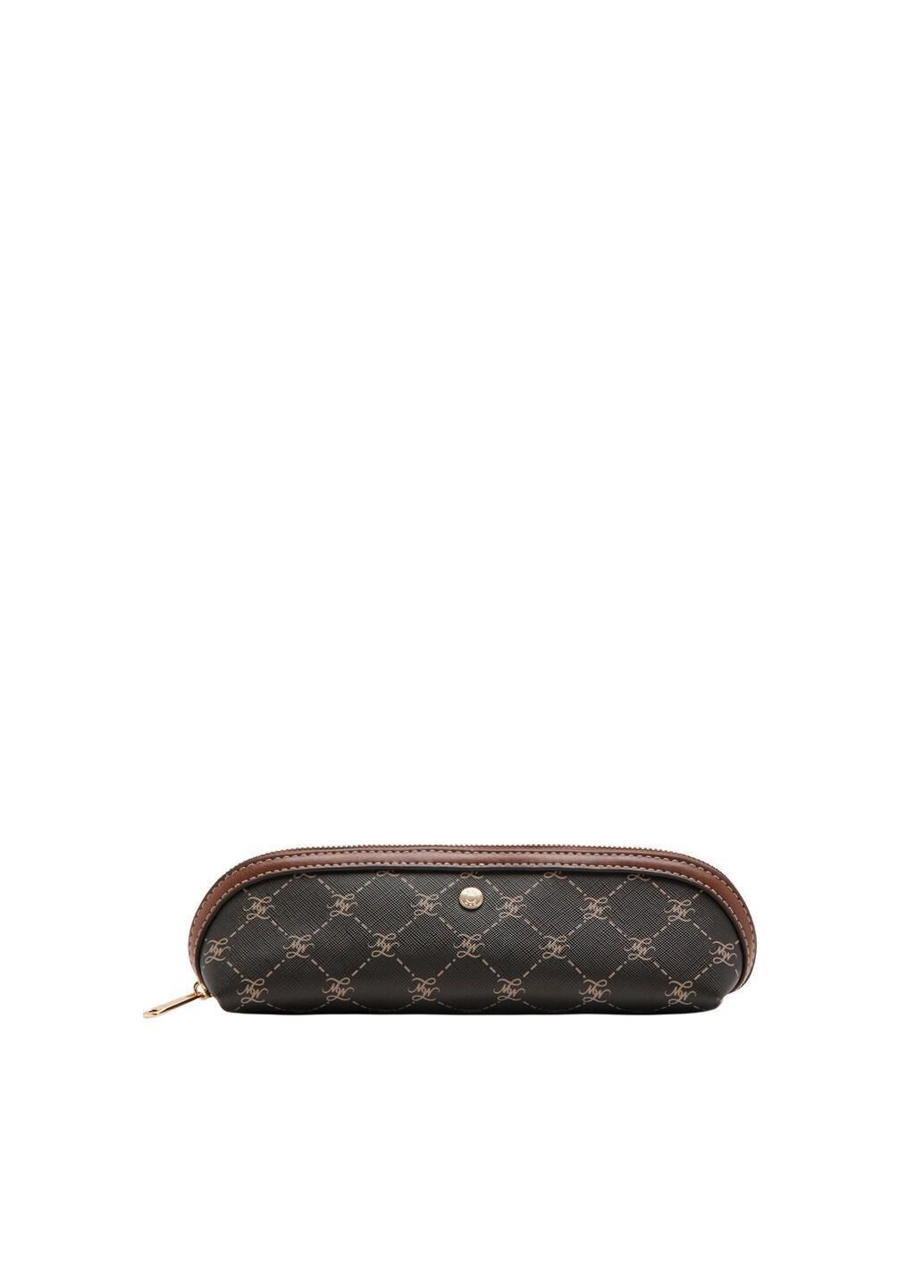 Brown Zip Case With Printed Logo, Brown, large image number 2