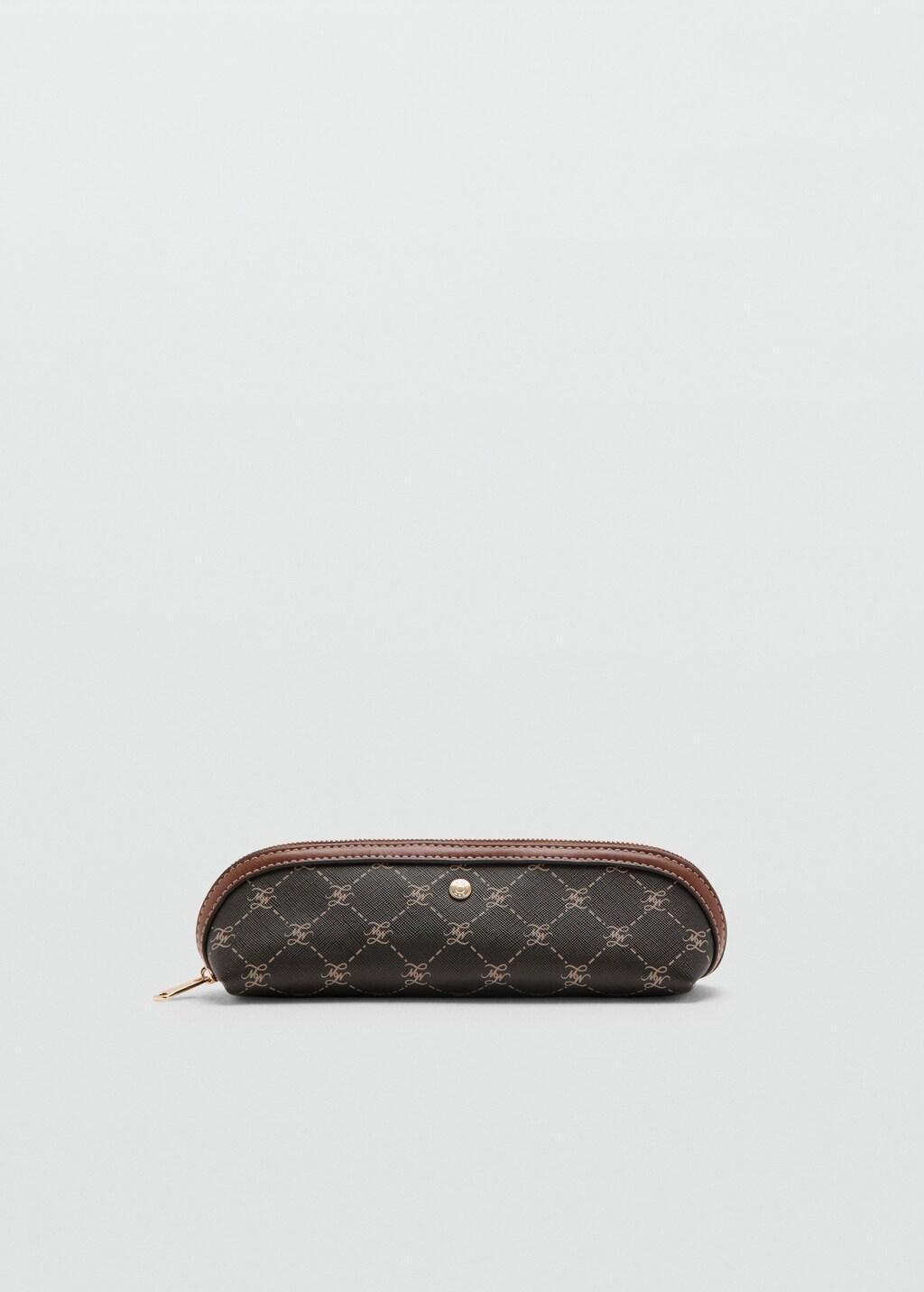 Brown Zip Case With Printed Logo, Brown, large image number 3