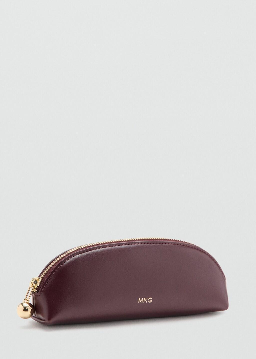 RED Mini beaded zip case, Women, Dark Red, medium