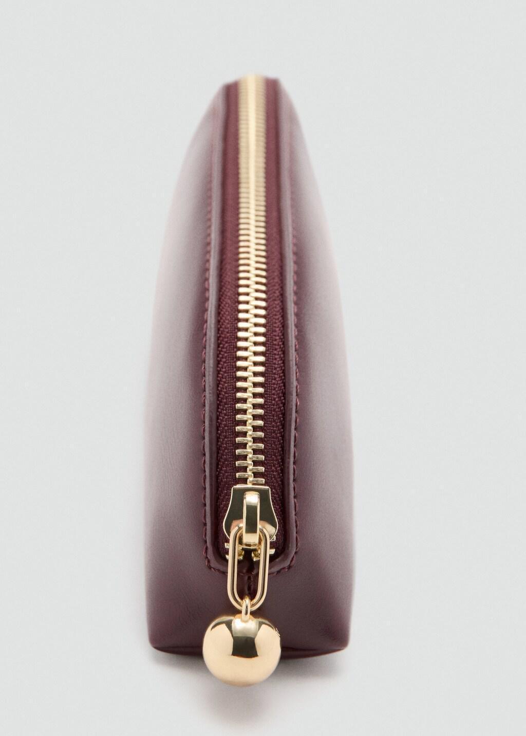 RED Mini beaded zip case, Women, Dark Red, medium