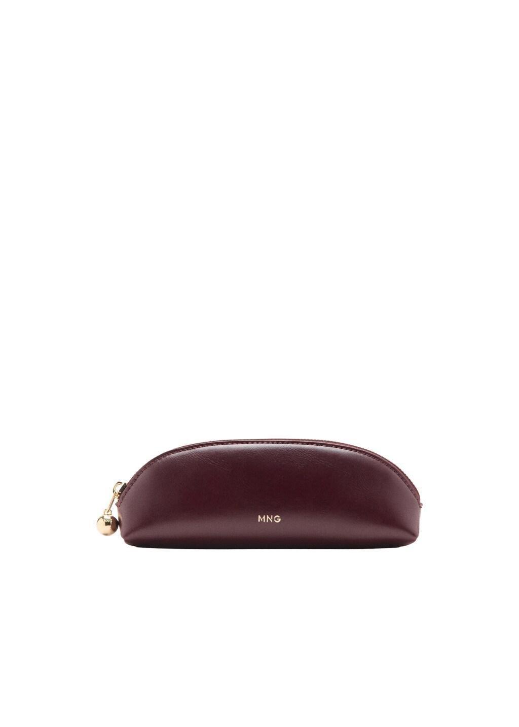 RED Mini beaded zip case, Women, Dark Red, medium