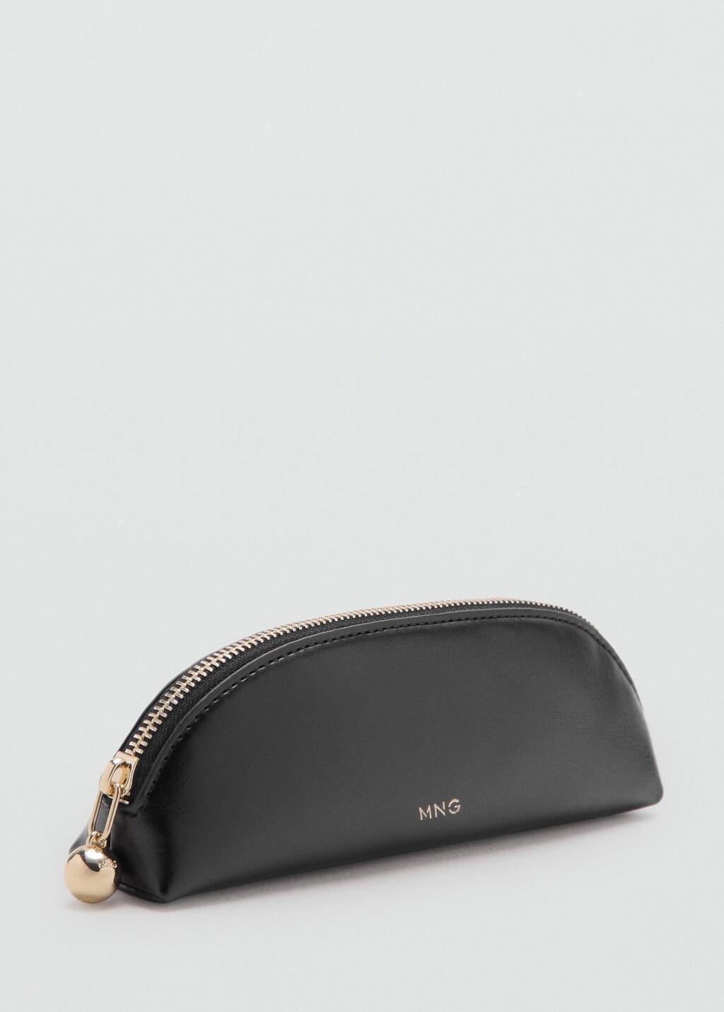 BLACK Mini beaded zip case, Black, large image number 0