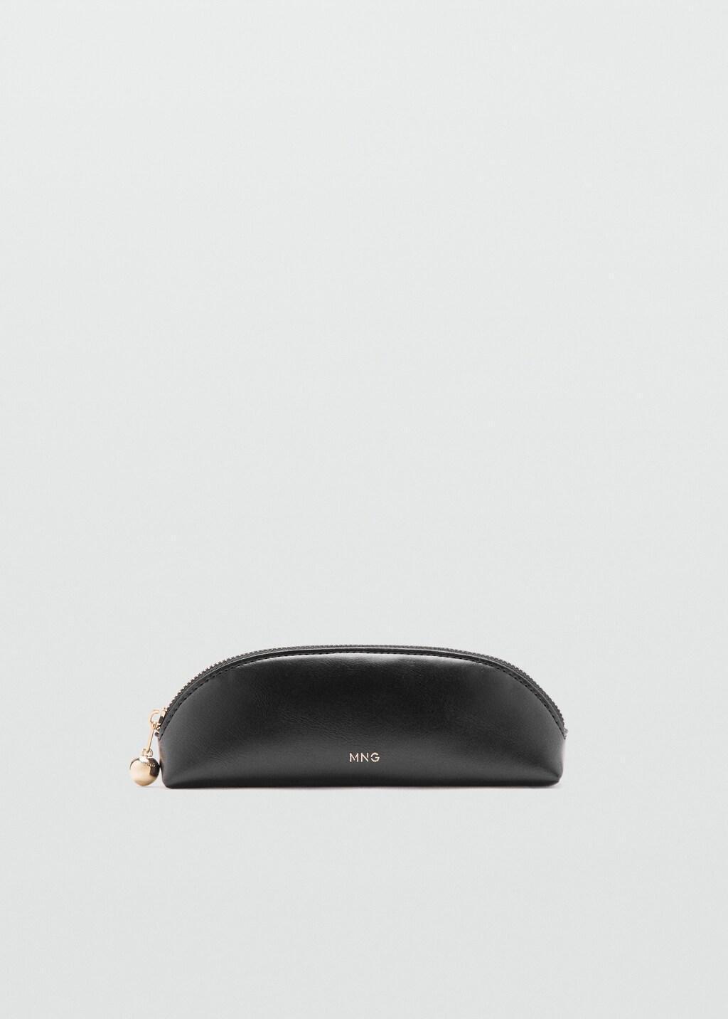 BLACK Mini beaded zip case, Black, large image number 3