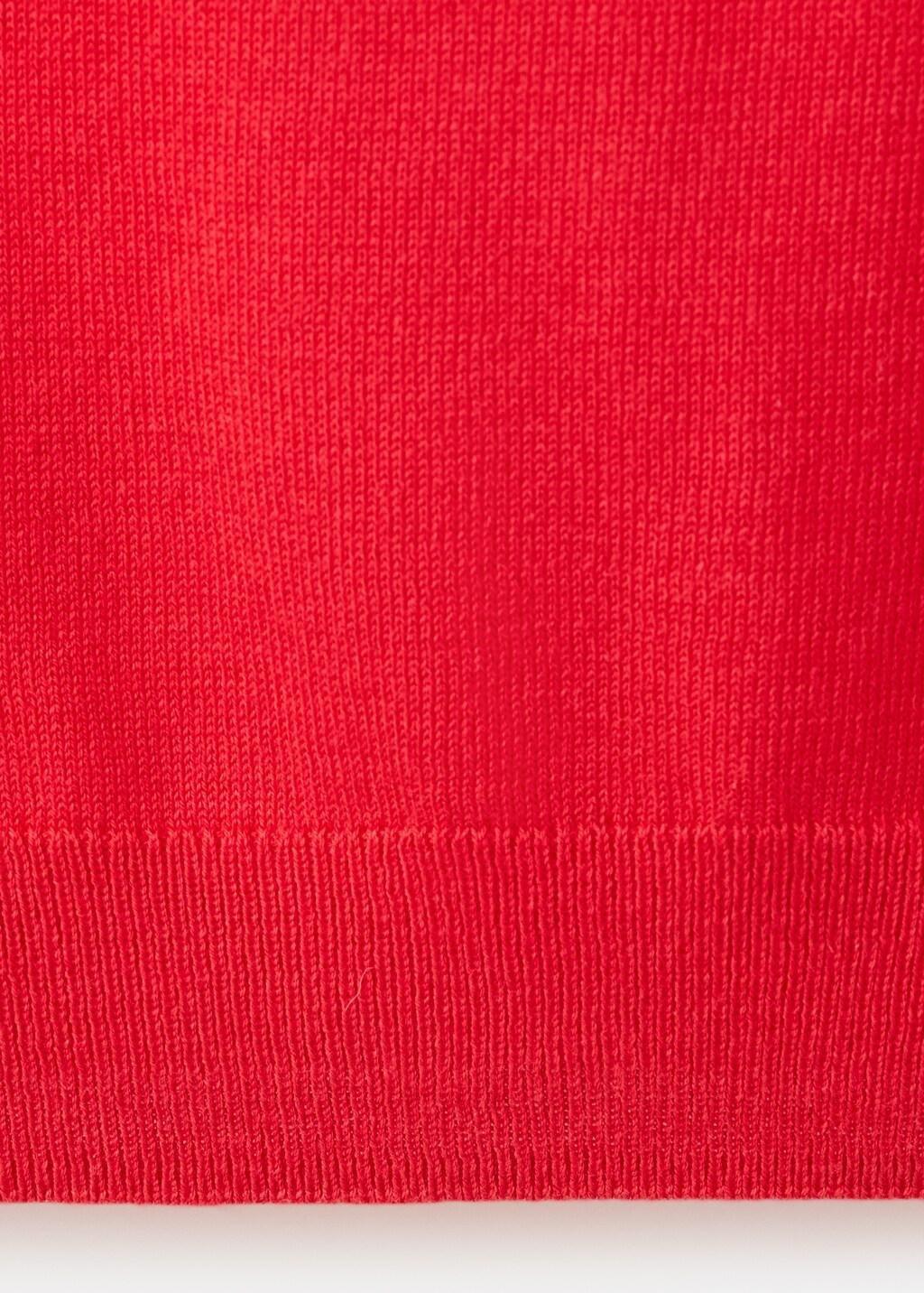 Red Short-Sleeved Fine-Knit Sweater, Red, large image number 2