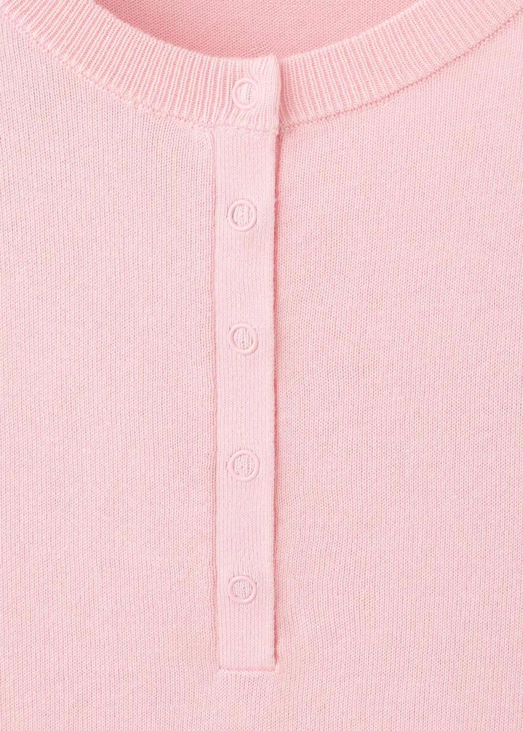 Pink Short-Sleeved Fine-Knit Sweater, Pink, large image number 2
